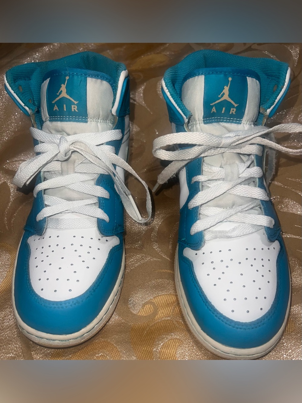Nike Air Jordan 1 Mid GS Aquatone Teal Blue DQ8423-400 Size 7Y/ Womens 8.5